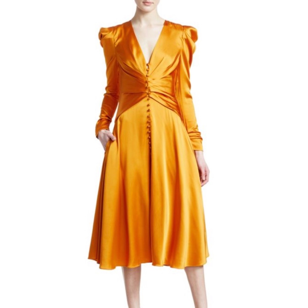 Jonathan Simkhai Sateen Long-Sleeve Midi Dress (New With Tags)